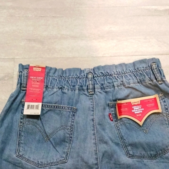 Girl High Rise Blue Denim Shorts Size 16. - Picture 7 of 13